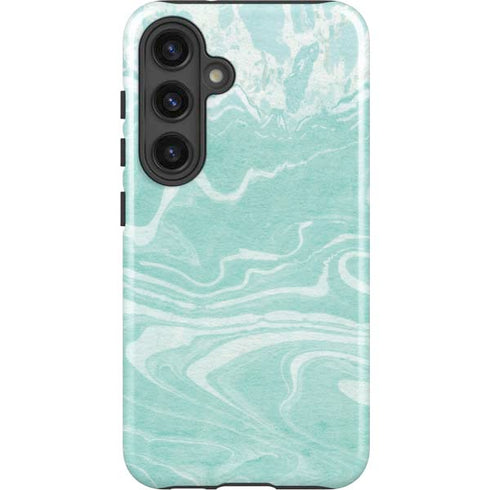 Mint Marbling Galaxy S25 Impact Case